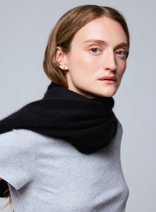 Echarpe Noire en Raccoon / Polyamide - MAJESTIC FILATURES