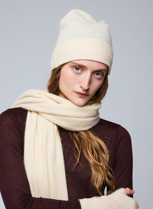Echarpe Blanche en Raccoon / Polyamide - MAJESTIC FILATURES