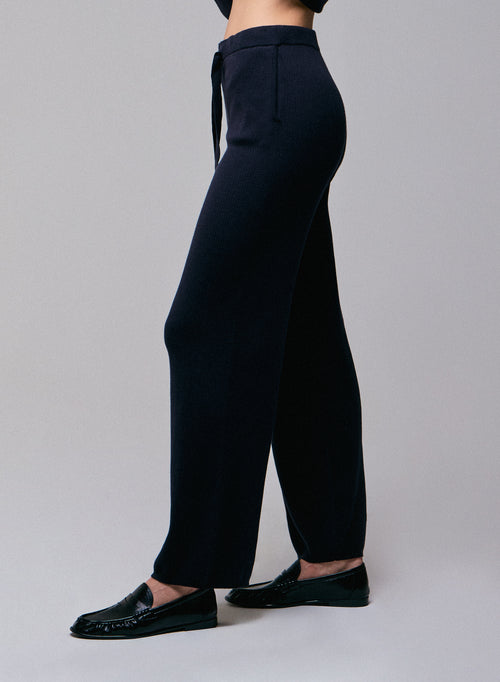 Pantalon Marine en Coton organique / Elasthanne - MAJESTIC FILATURES