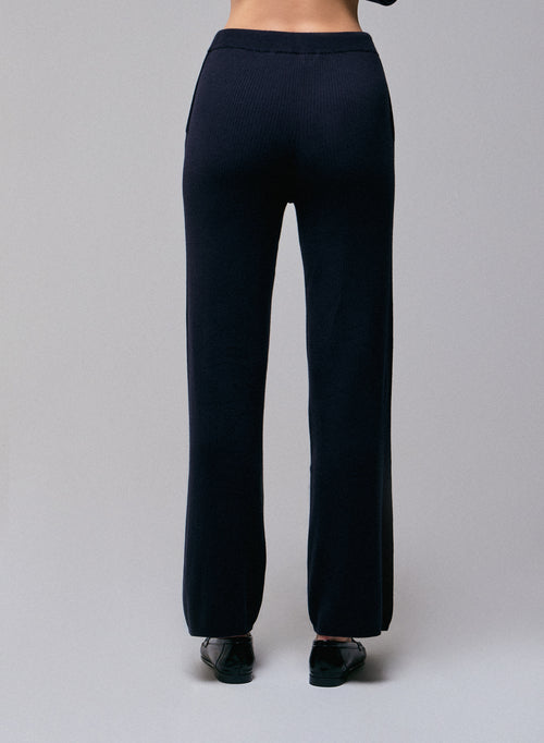 Pantalon Marine en Coton organique / Elasthanne - MAJESTIC FILATURES