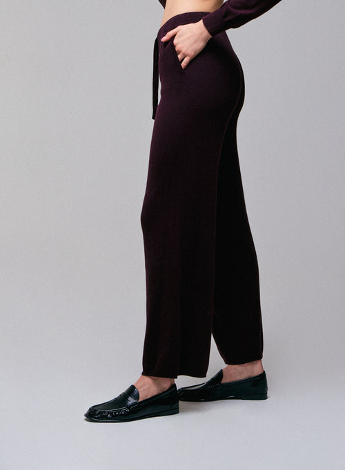 Pantalon Violet en Coton organique / Elasthanne - MAJESTIC FILATURES