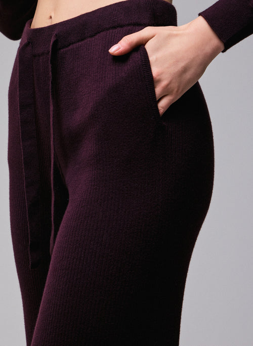 Pantalon Violet en Coton organique / Elasthanne - MAJESTIC FILATURES