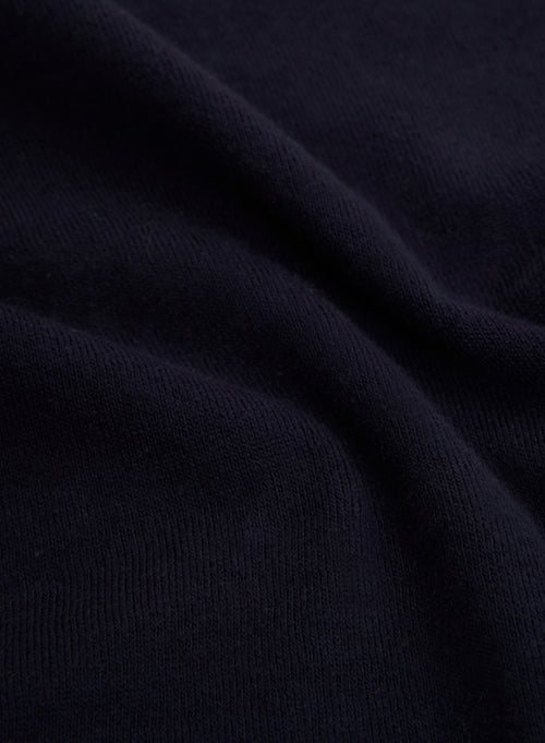 Pull Marine Col V Manches Courtes en Coton organique / Elasthanne - MAJESTIC FILATURES