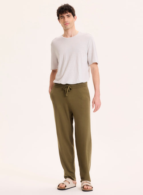Pantalon Vert en Coton organique / Elasthanne - MAJESTIC FILATURES