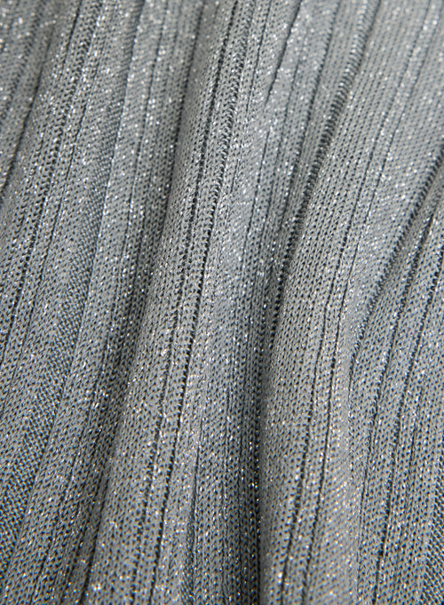 Débardeur gris Col V en Acetate / Fibre metallisee / Polyamide - MAJESTIC FILATURES