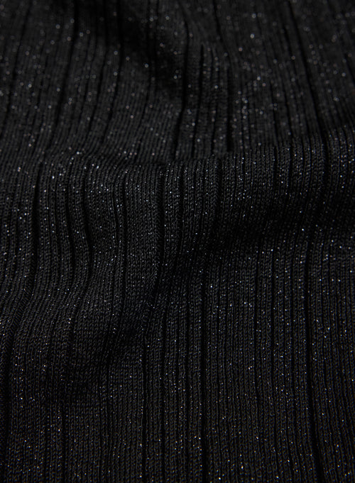Gilet Noir Col V Manches Longues - MAJESTIC FILATURES