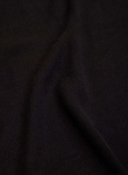 Gilet Noir Col V Manches Longues en Soie / Viscose - MAJESTIC FILATURES