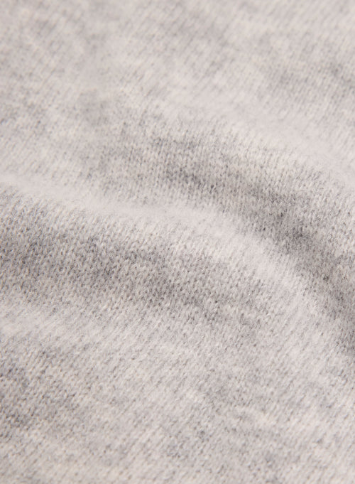 Pull Gris Col Rond Manches Longues en Cachemire - MAJESTIC FILATURES