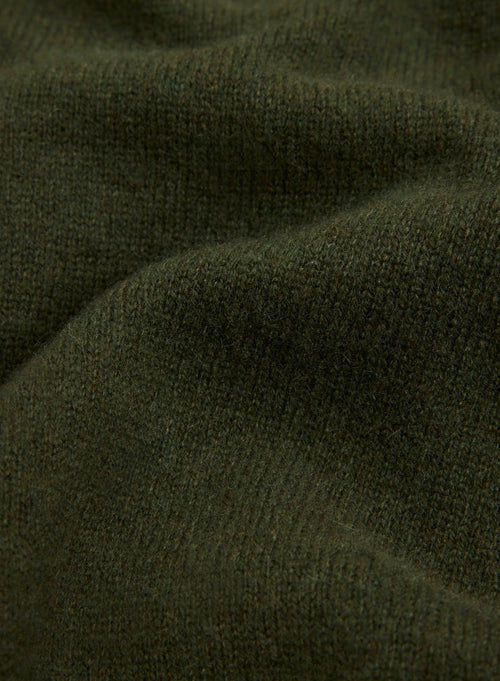 Pull Vert Col Rond Manches Longues en Cachemire - MAJESTIC FILATURES