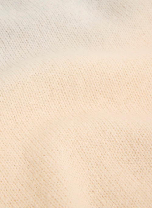 Blauer Pullover mit Rundhalsausschnitt und kurzen Ärmeln - MAJESTIC FILATURES