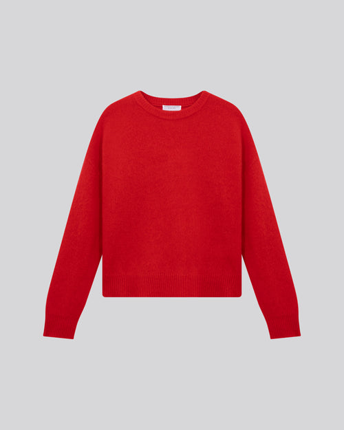 Pull Orange Col Rond Manches Longues en Laine / Cachemire - MAJESTIC FILATURES