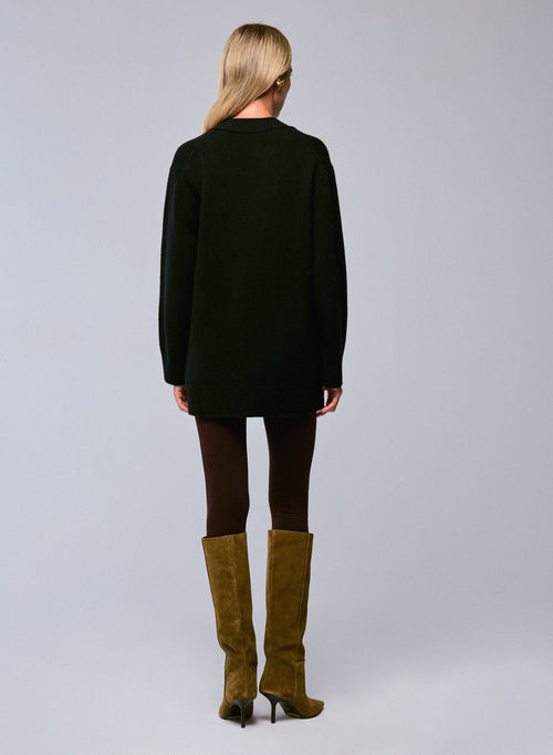 Schwarzer Pullover mit V-Ausschnitt und langen Ärmeln aus Wolle / Kaschmir - MAJESTIC FILATURES