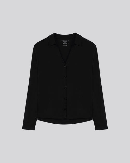 Chemise Marine Manches Longues en Viscose et Élasthanne - MAJESTIC FILATURES