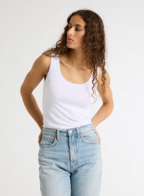 Abby Tanktop mit Stickerei aus Viskose / Elastan - MAJESTIC FILATURES