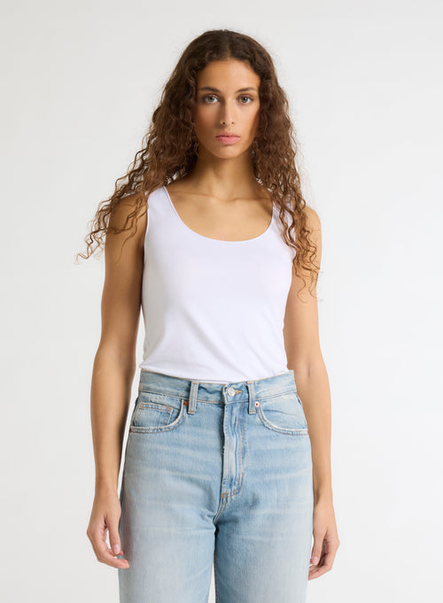 Abby Tanktop mit Stickerei aus Viskose / Elastan - MAJESTIC FILATURES