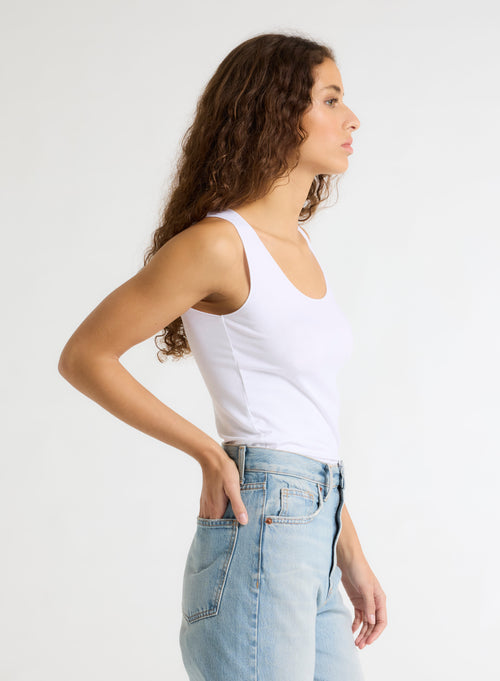 Abby Tanktop mit Stickerei aus Viskose / Elastan - MAJESTIC FILATURES