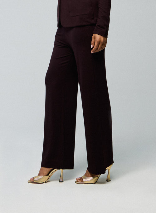 Aubergine Viskose / Elasthan Hose - MAJESTIC FILATURES