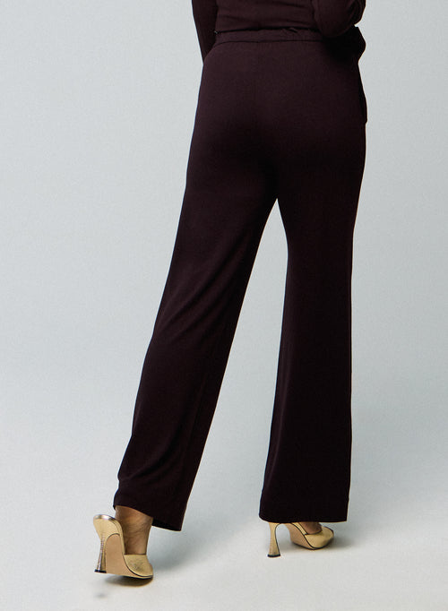 Aubergine Viskose / Elasthan Hose - MAJESTIC FILATURES