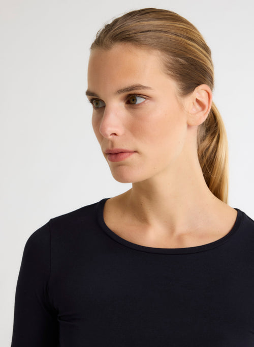 Ally T-Shirt rundhalsausschnitt aus Viskose / Elastan - MAJESTIC FILATURES