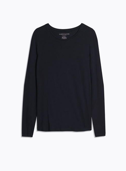 Ally T-Shirt rundhalsausschnitt aus Viskose / Elastan - MAJESTIC FILATURES