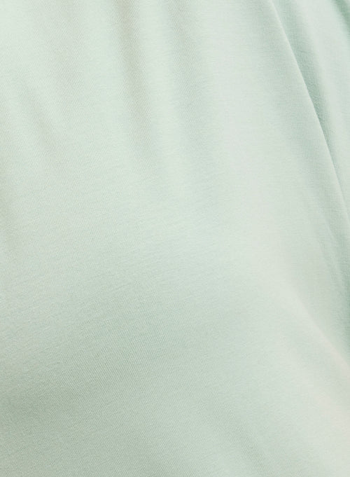 T-shirt Bleu Col V Manches Courtes en Viscose / Élasthanne - MAJESTIC FILATURES