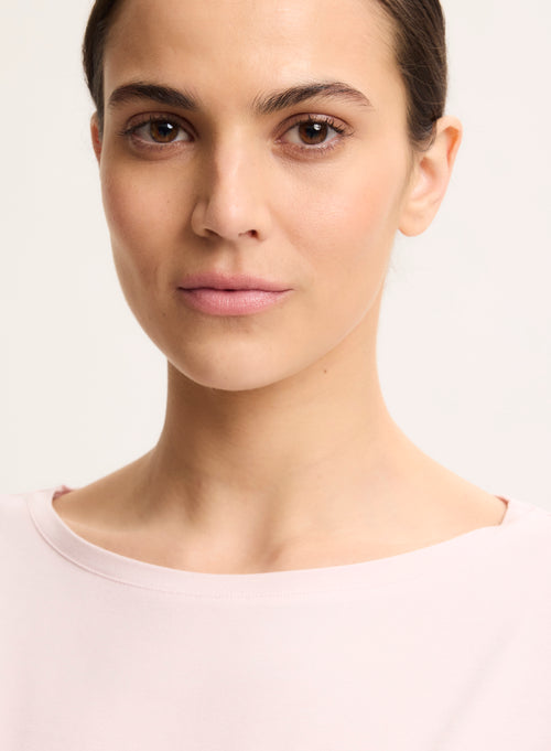 T-shirt Pétale Manches 3/4 Col Bateau en Viscose et Élasthanne - MAJESTIC FILATURES