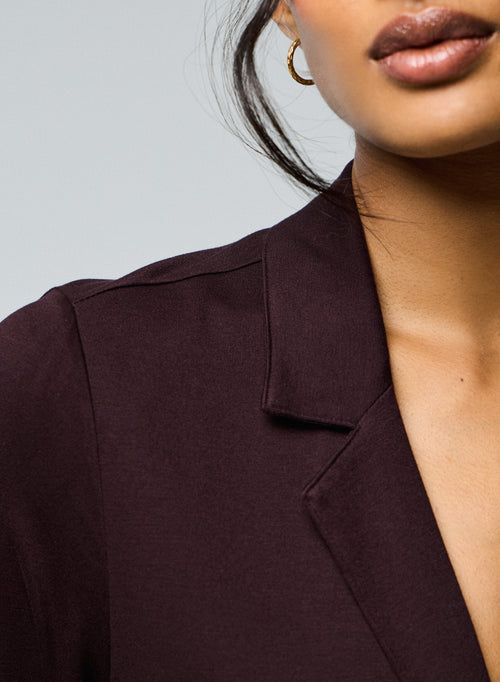 Aubergine Jacke Langärmelige Jacke aus Viskose / Elasthan - MAJESTIC FILATURES