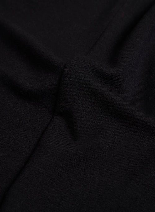 Pantalon Noir Daphné à revers en Viscose / Élasthanne - MAJESTIC FILATURES
