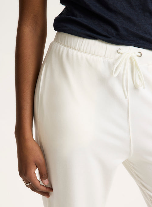 Pantalon Blanc en Viscose / Élasthanne - MAJESTIC FILATURES