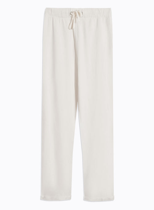 Pantalon Blanc en Viscose / Élasthanne - MAJESTIC FILATURES