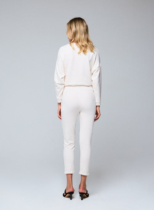 Pantalon Blanc en Viscose / Elasthanne - MAJESTIC FILATURES