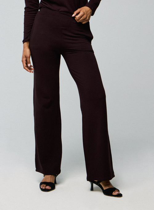 Pantalon Aubergine en Viscose / Elasthanne - MAJESTIC FILATURES