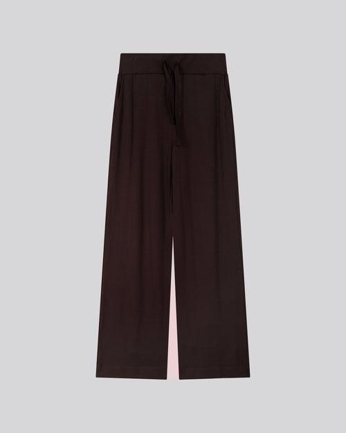 Braune Hose aus Viskose / Elasthan - MAJESTIC FILATURES