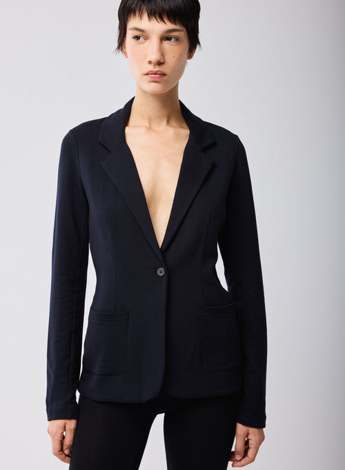 Marine Jacke Lange Ärmel Jacke aus Viskose / Elasthan - MAJESTIC FILATURES