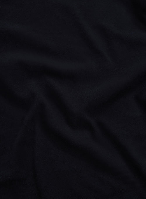 Schwarzes T-Shirt mit Rundhalsausschnitt und langen Ärmeln aus Deluxe Baumwolle - MAJESTIC FILATURES