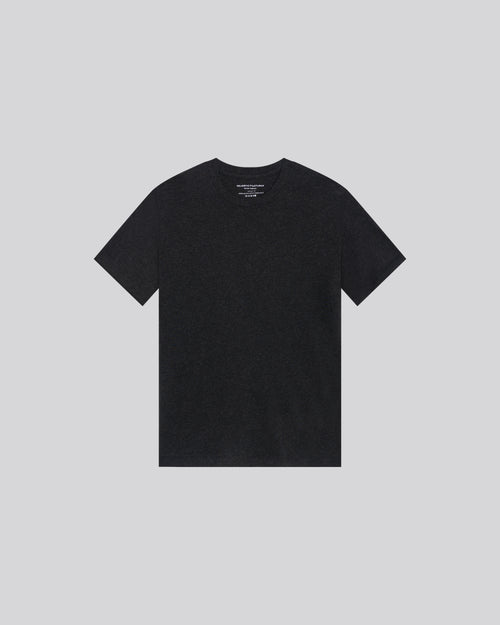 T-shirt Noir Col Rond Manches Courtes en Deluxe Coton - MAJESTIC FILATURES