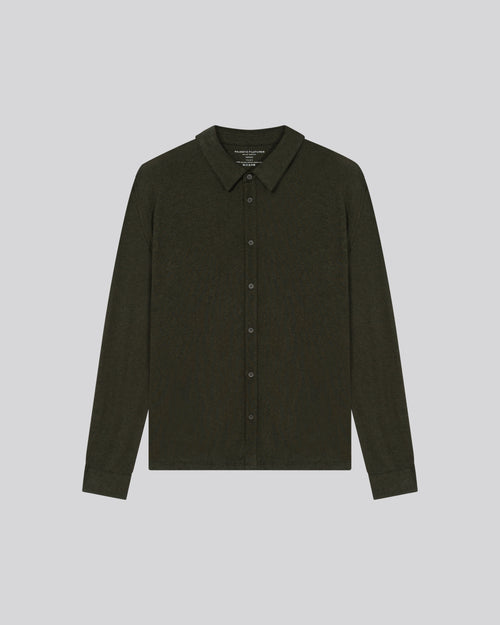 Chemise Vert Chemise Manches Longues en Coton organique - MAJESTIC FILATURES