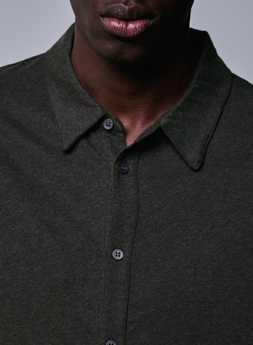 Chemise Vert Chemise Manches Longues en Coton organique - MAJESTIC FILATURES
