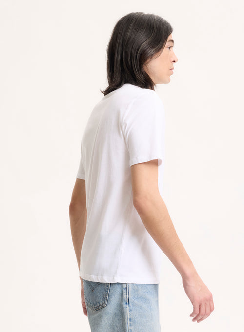 T-shirt Blanc Julien Col Rond Manches Courtes en Deluxe Coton - MAJESTIC FILATURES