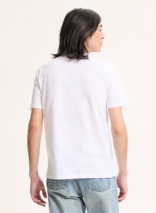 T-shirt Blanc Julien Col Rond Manches Courtes en Deluxe Coton - MAJESTIC FILATURES