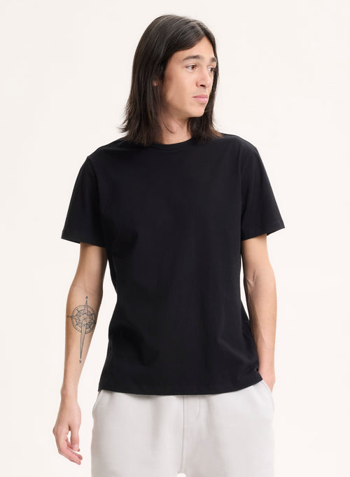 Julien T-Shirt Rundhalsausschnitt kurzen Ärmeln aus Deluxe-Baumwolle - MAJESTIC FILATURES