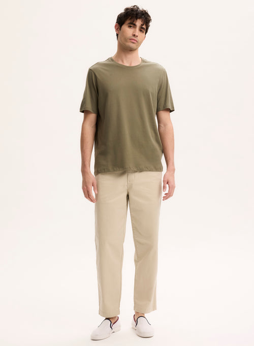 Tee shirt Vert Col Rond Manches Courtes en Coton organique - MAJESTIC FILATURES