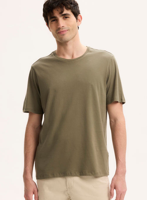 Tee shirt Vert Col Rond Manches Courtes en Coton organique - MAJESTIC FILATURES