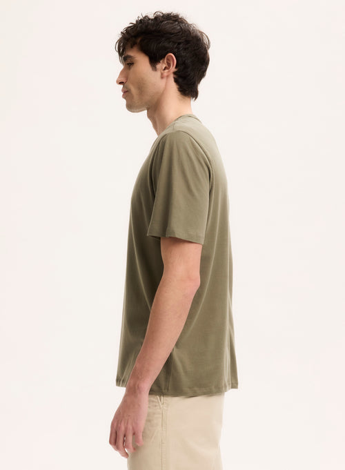 Tee shirt Vert Col Rond Manches Courtes en Coton organique - MAJESTIC FILATURES