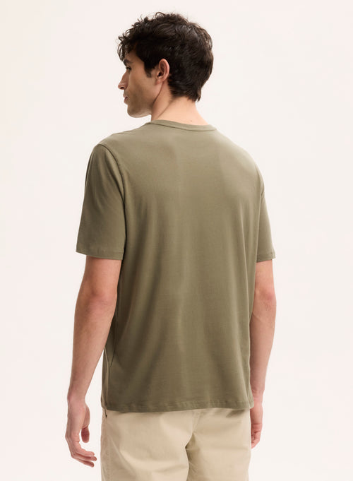 Tee shirt Vert Col Rond Manches Courtes en Coton organique - MAJESTIC FILATURES