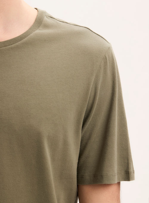 Tee shirt Vert Col Rond Manches Courtes en Coton organique - MAJESTIC FILATURES