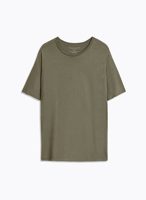 Tee shirt Vert Col Rond Manches Courtes en Coton organique - MAJESTIC FILATURES