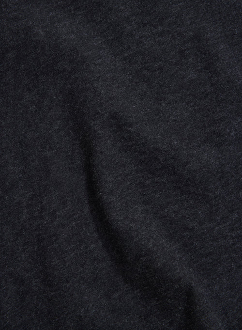 T-shirt Noir Chiné Col Rond Manches Courtes en Deluxe Coton - MAJESTIC FILATURES