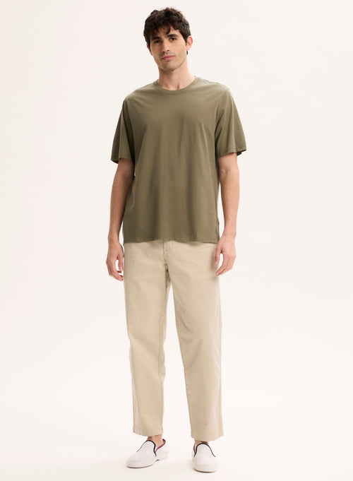 Tee shirt Vert Col Rond Manches Courtes en Coton organique - MAJESTIC FILATURES