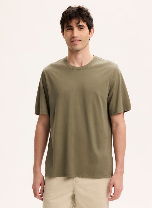 Tee shirt Vert Col Rond Manches Courtes en Coton organique - MAJESTIC FILATURES